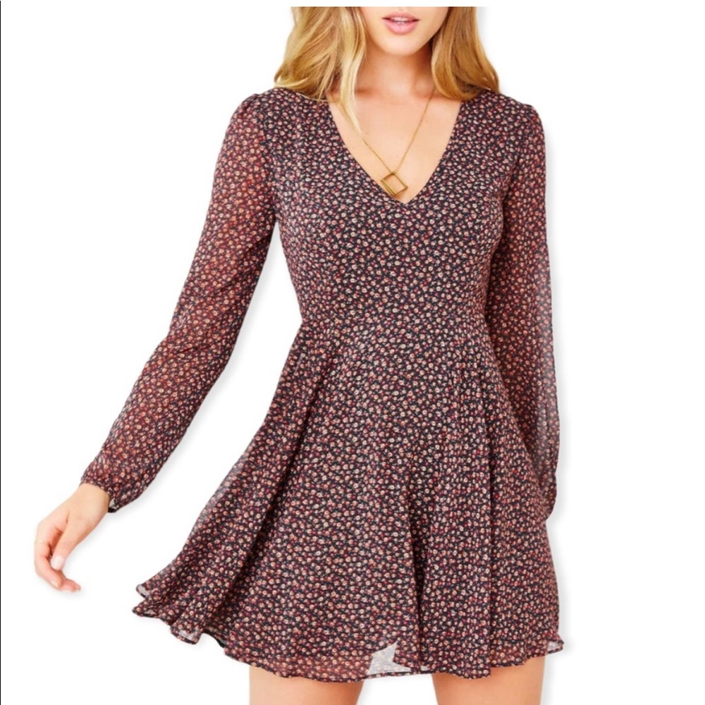 Kimchi Blue Black Floral Mini Dress